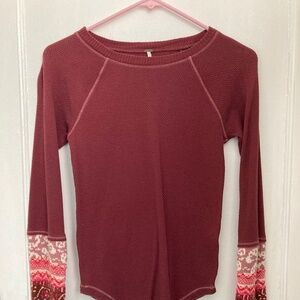 free people thermal mauve plum maroon
